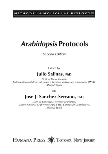 Arabidopsis Protocols, 2nd Edition