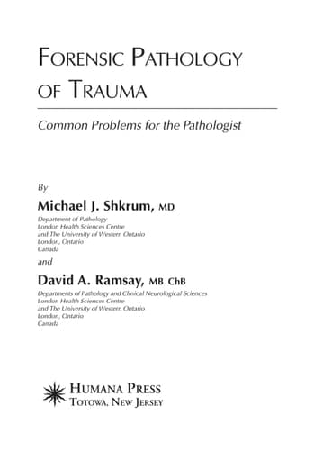 Forensic Pathology of Trauma