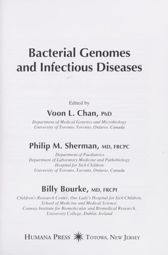 Bacterial Genomes and Infectious Diseases