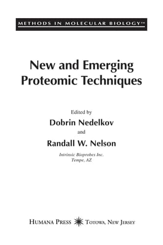 New and Emerging Proteomic Techniques