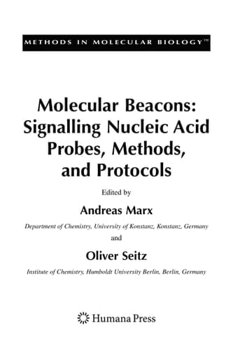 Molecular Beacons: Signalling Nucleic Acid Probes, Methods, and Protocols