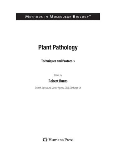 Plant Pathology Techniques and Protocols