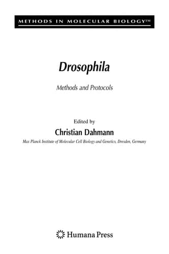 Drosophila Methods and Protocols