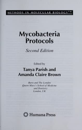 Mycobacteria Protocols