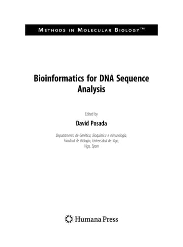 Bioinformatics for DNA Sequence Analysis