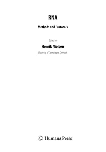 RNA Methods and Protocols