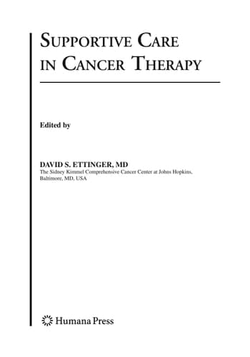 Supportive Care in Cancer Therapy