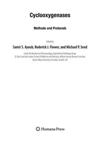 Cyclooxygenases Methods and Protocols