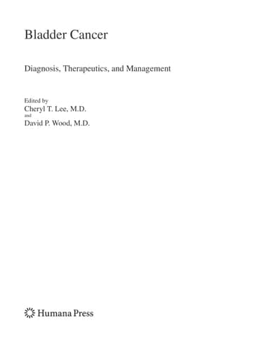 Bladder Cancer Diagnosis, Therapeutics, and Management