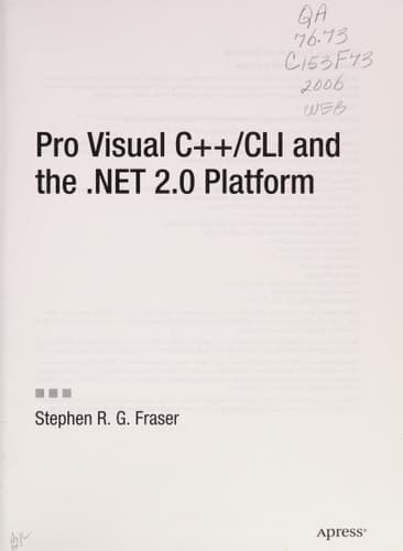 Pro Visual C++/CLI and the .NET 2.0 Platform