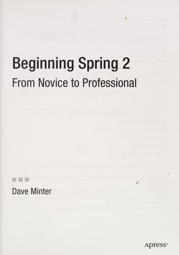 Beginning Spring 2 From Novice to Professional