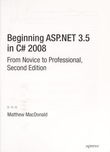 Beginning ASP.NET 3.5 in VB 2008 From Novice to Professional