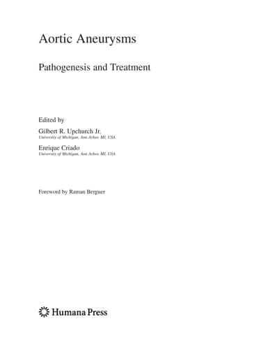 Aortic Aneurysms Pathogenesis and Treatment