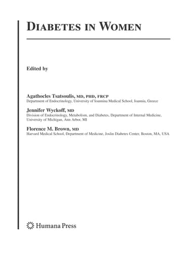 Diabetes in Women Pathophysiology and Therapy