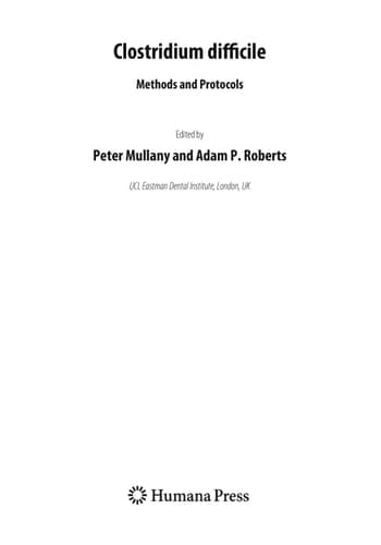 Clostridium difficile: Methods and Protocols (Methods in Molecular Biology, 646)