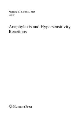 Anaphylaxis and Hypersensitivity Reactions