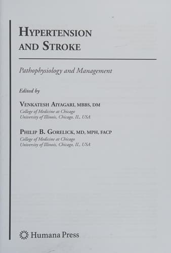 Hypertension and Stroke Pathophysiology and Management