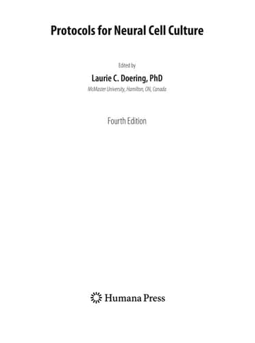 Protocols for Neural Cell Culture