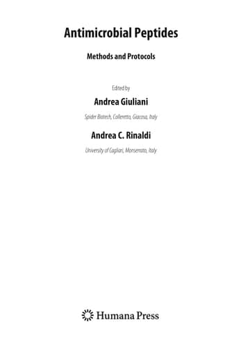 Antimicrobial Peptides: Methods and Protocols (Methods in Molecular Biology, 618)