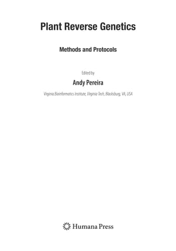 Plant Reverse Genetics Methods and Protocols