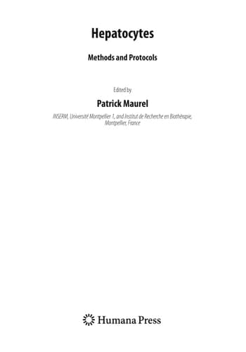 Hepatocytes Methods and Protocols
