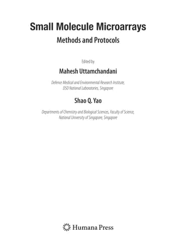 Small Molecule Microarrays Methods and Protocols