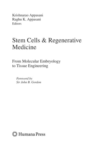 Stem Cells & Regenerative Medicine From Molecular Embryology to Tissue Engineering