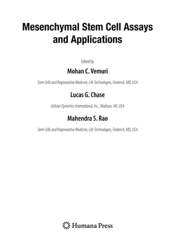 Mesenchymal Stem Cell Assays and Applications