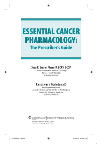 Essential Cancer Pharmacology The Prescriber's Guide