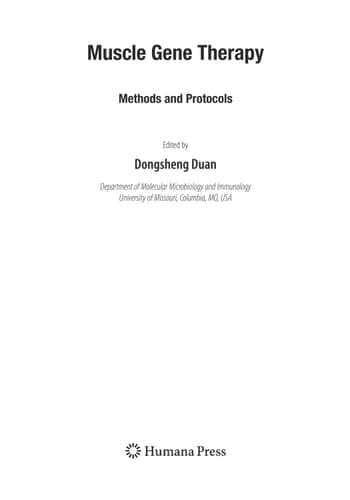 Muscle Gene Therapy Methods and Protocols