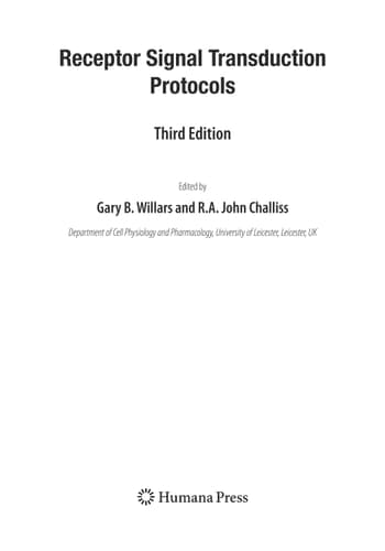 Receptor Signal Transduction Protocols Third Edition