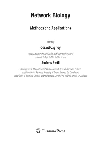 Network Biology Methods and Applications