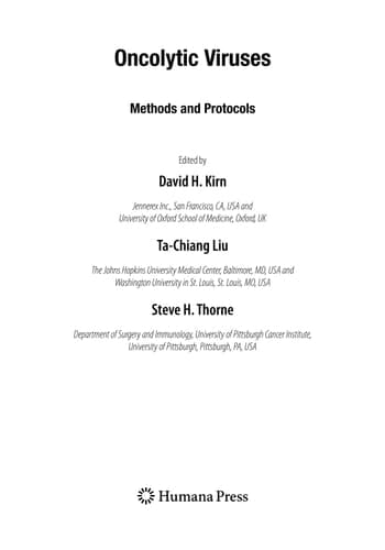 Oncolytic Viruses Methods and Protocols
