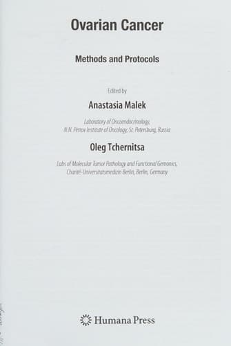 Ovarian Cancer Methods and Protocols