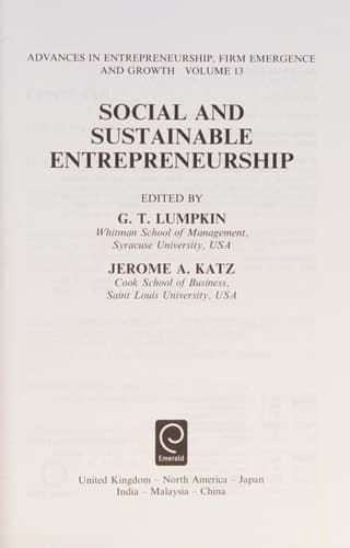 Social and Sustainable Entrepreneurship