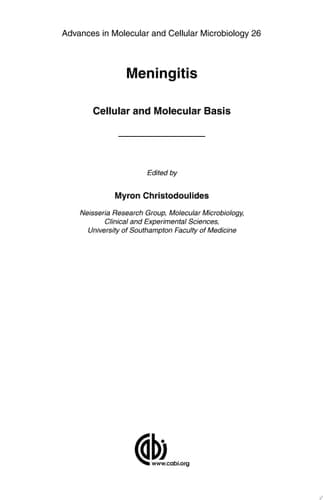 Meningitis Cellular and Molecular Basis