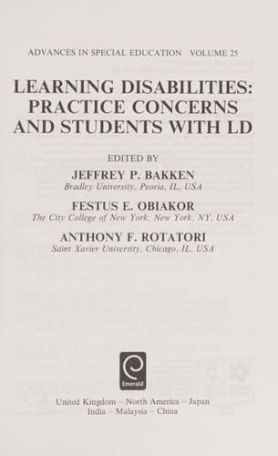 Learning Disabilities Practice Concerns and Students with LD