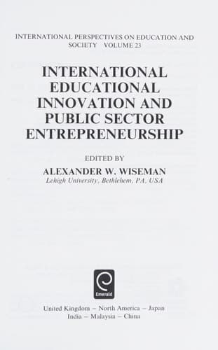 International Educational Innovation and Public Sector Entrepreneurship