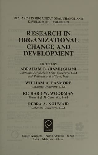 Research in Organizational Change and Development