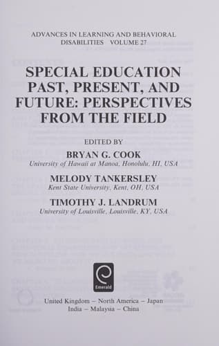 Special education past, present, and future