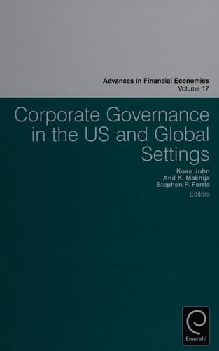 Corporate Governance in the US and Global Settings
