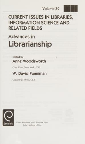 Current Issues in Libraries, Information Science and Related Fields