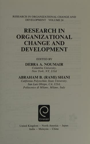 Research in Organizational Change and Development