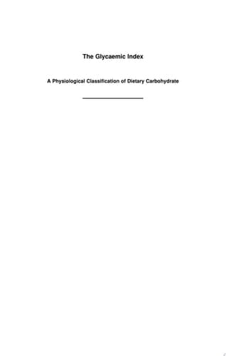 The Glycaemic Index A Physiological Classification of Dietary Carbohydrate