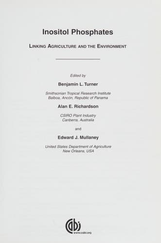 Inositol Phosphates Linking Agriculture and the Environment