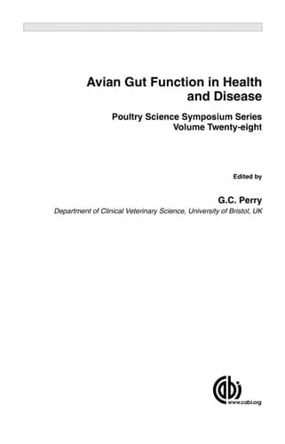 Avian Gut Function in Health and Disease