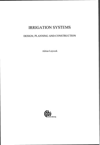 Irrigation Systems Design, Planning and Construction