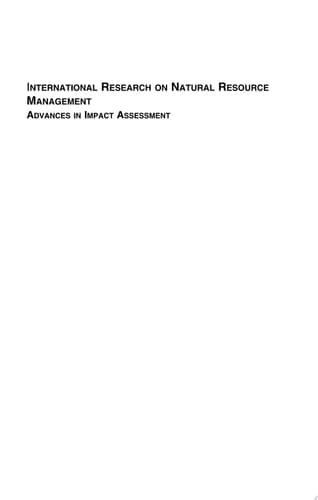 International Research on Natural Resource Management Advances in Impact Assessment