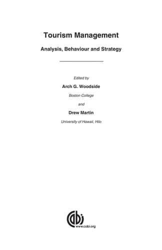 Tourism Management Analysis, Behaviour and Strategy