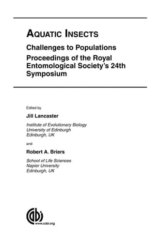 Aquatic Insects Challenges to Populations : Proceedings of the Royal Entomological Society's 24th Symposium